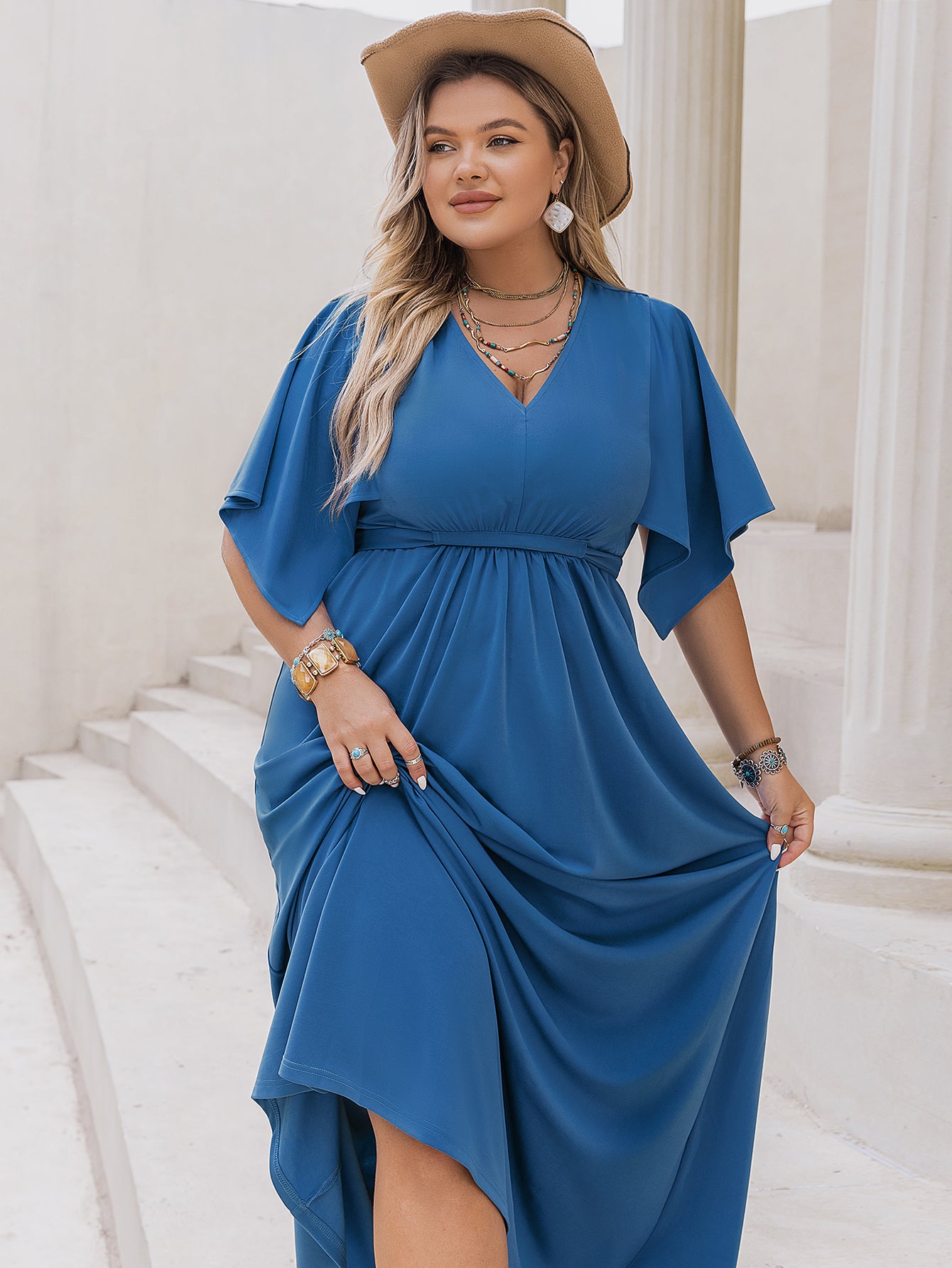 Plus Size Office Elegant Women Clothing A line Dress