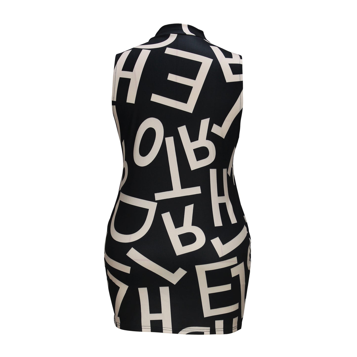 Plus Size Women Clothing Spring Summer Fashionable Light Mature Casual Letter Graphic Printing Asymmetric Hip Dress