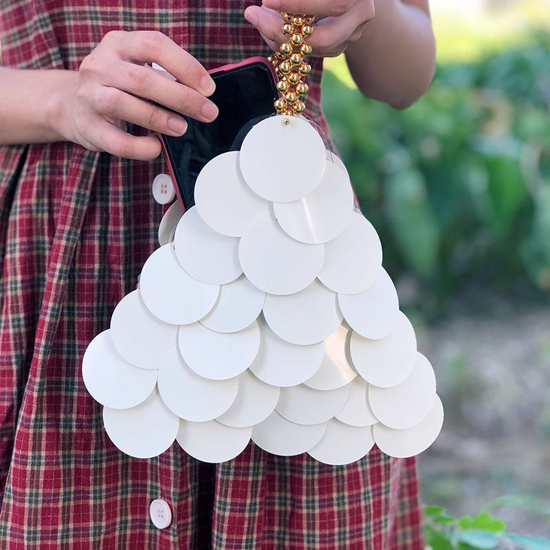 Imitation Shell Bag Little Fairy Fish Scale Bag Magnetic Disk Handmade Beaded Bag