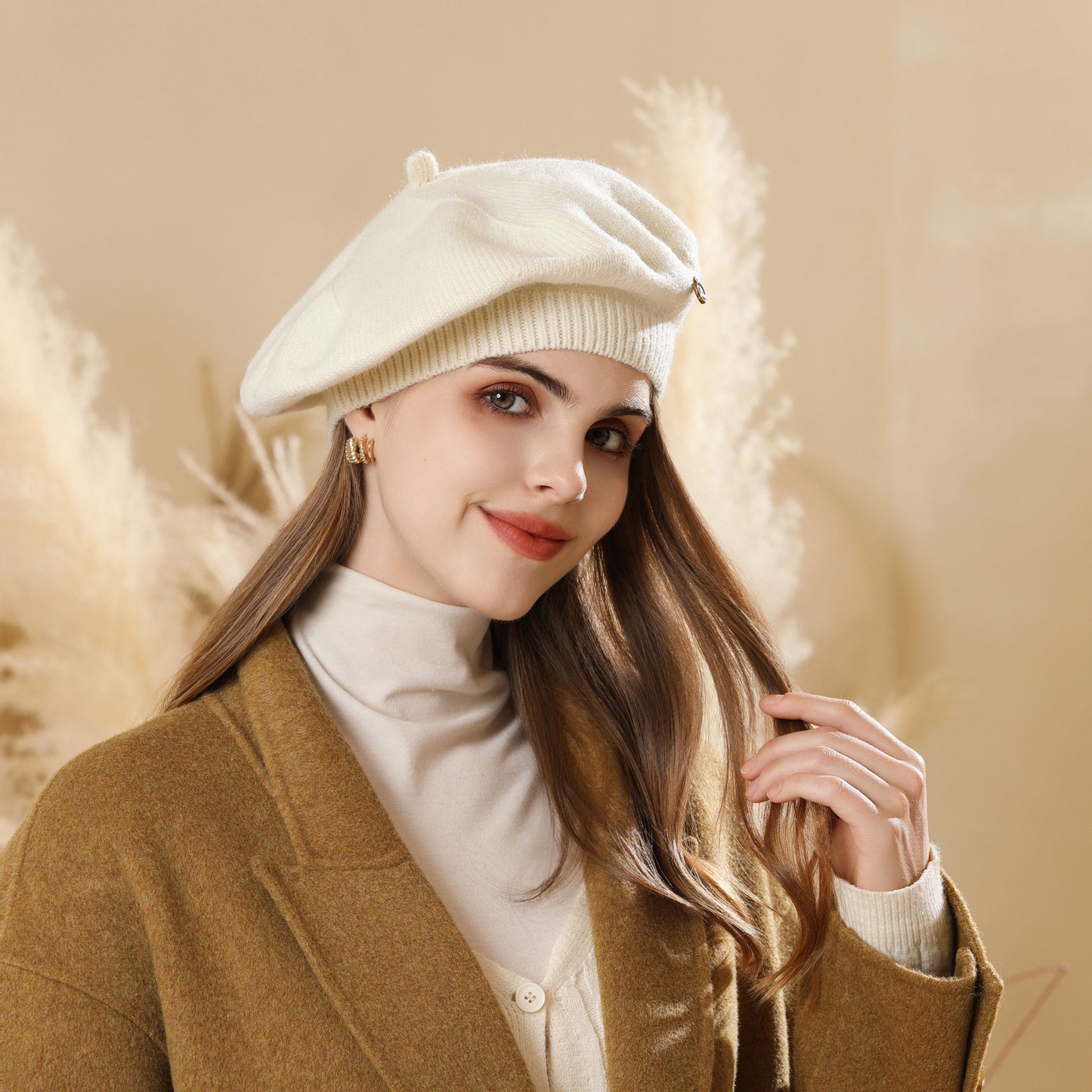 Autumn Winter Knitted Beret Korean Artistic Retro Big Head Circumference Show Face Small Painter Cloud Hat
