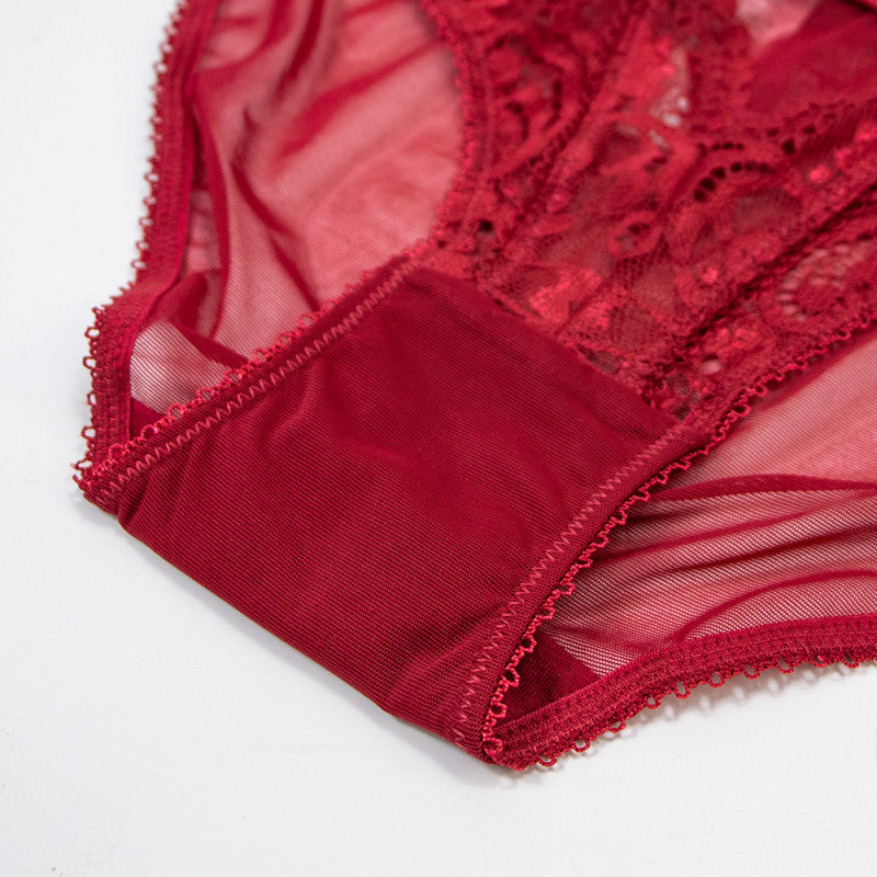 Year of Birth Red Underwear Lace Sexy Underwear Women Ultra Thin Transparent Temptation Briefs Cotton Crotch