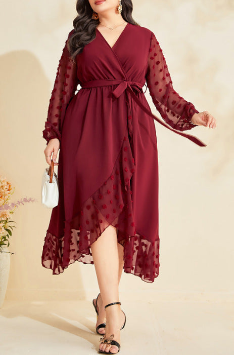 Plus Size Printed Pullover Office Maxi Dress Middle East Plus Size Women Dress Women
