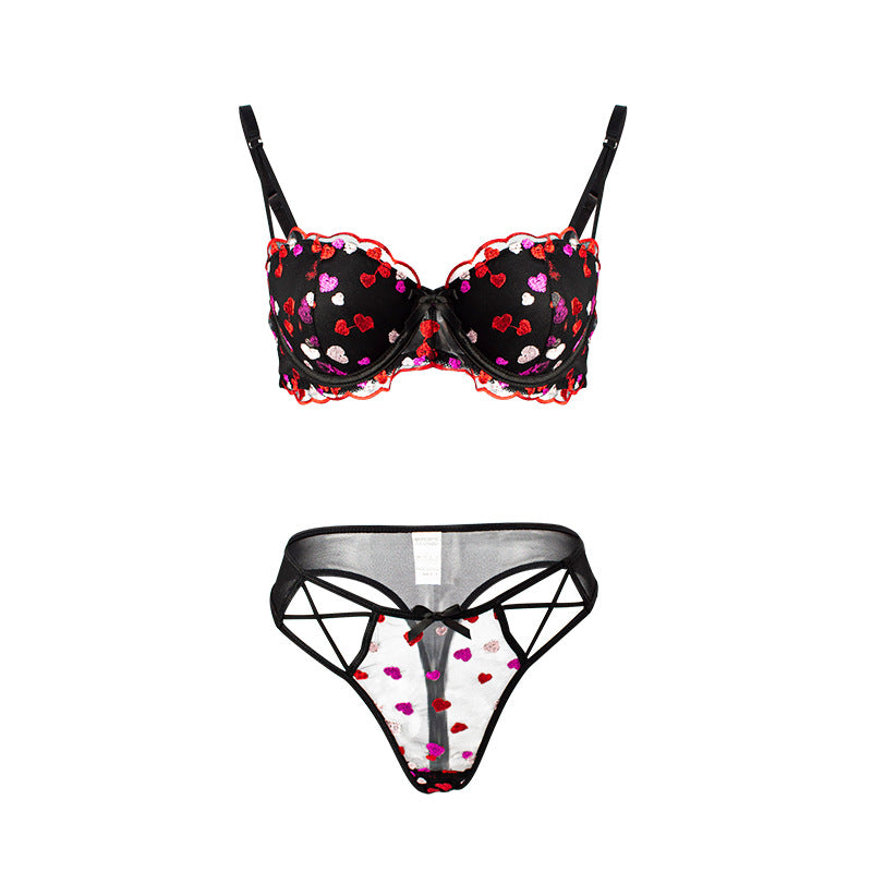 Cute Sexy Lingerie Set Lace Embroidered Mesh See through Dress Seduction Sexy Underwear Women