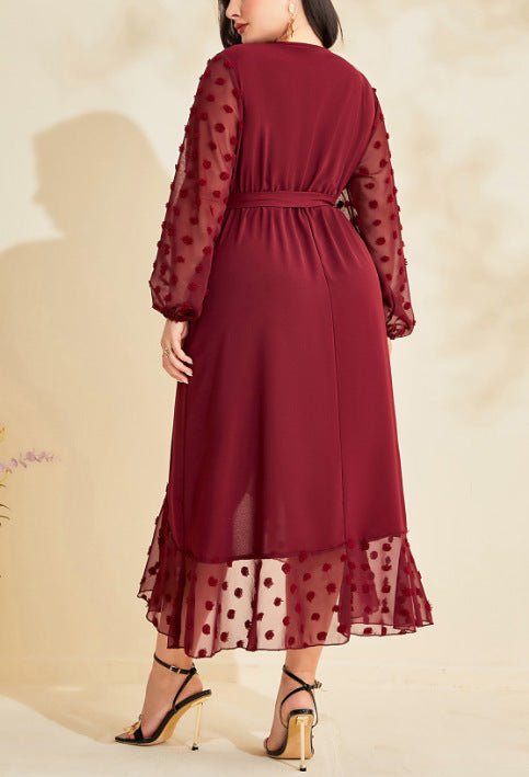 Plus Size Printed Pullover Office Maxi Dress Middle East Plus Size Women Dress Women