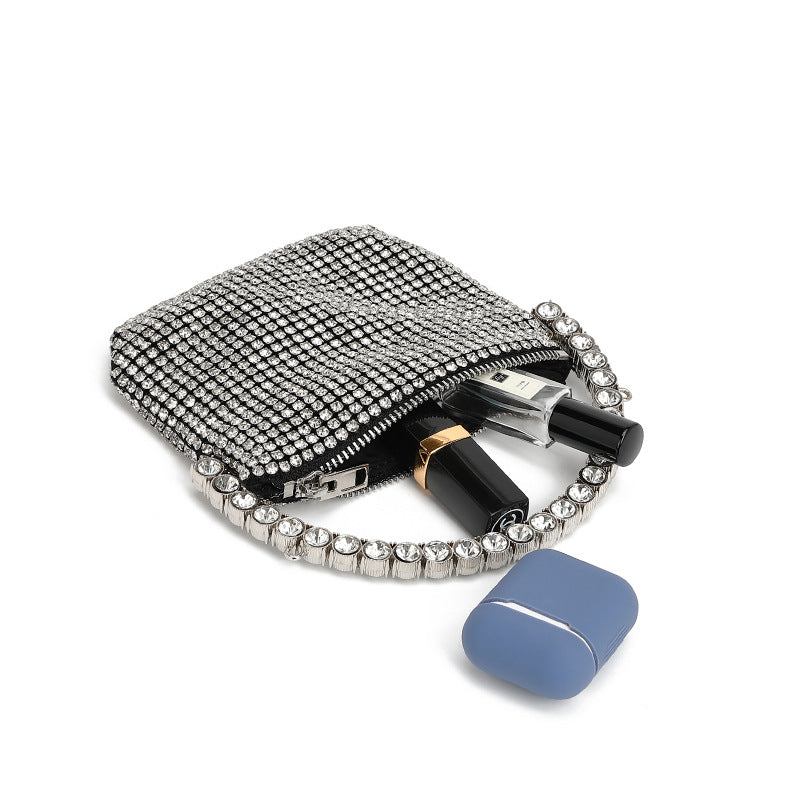 Soft Diamond Handbag the Dinner Party Small Square Bag Ladies Chain Cross Body Bag