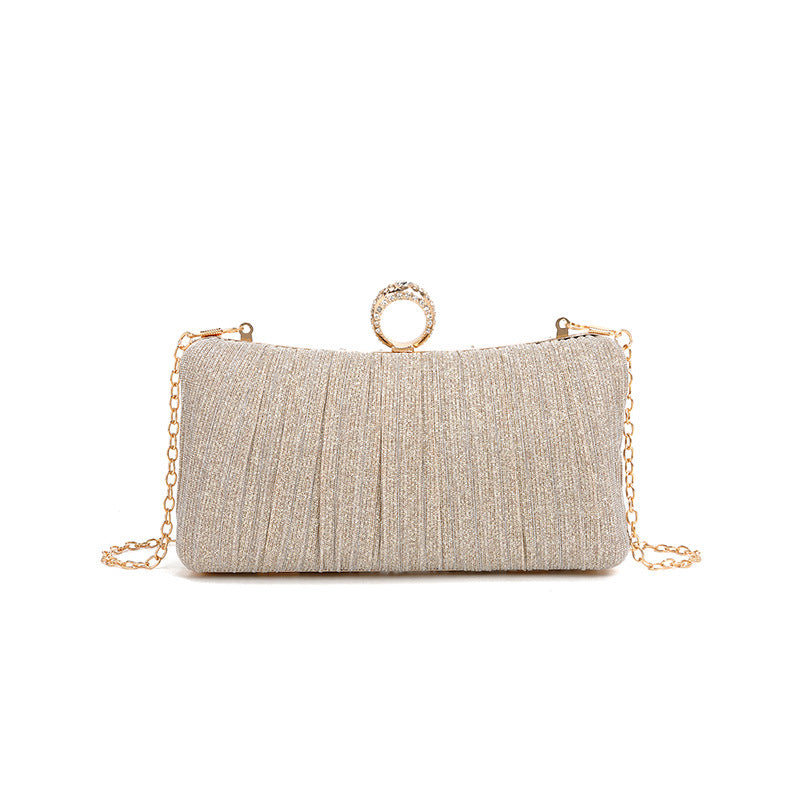 Pleated Dinner Bag Women Bags Cocktail Clutch One Shoulder Crossbody Evening Bags