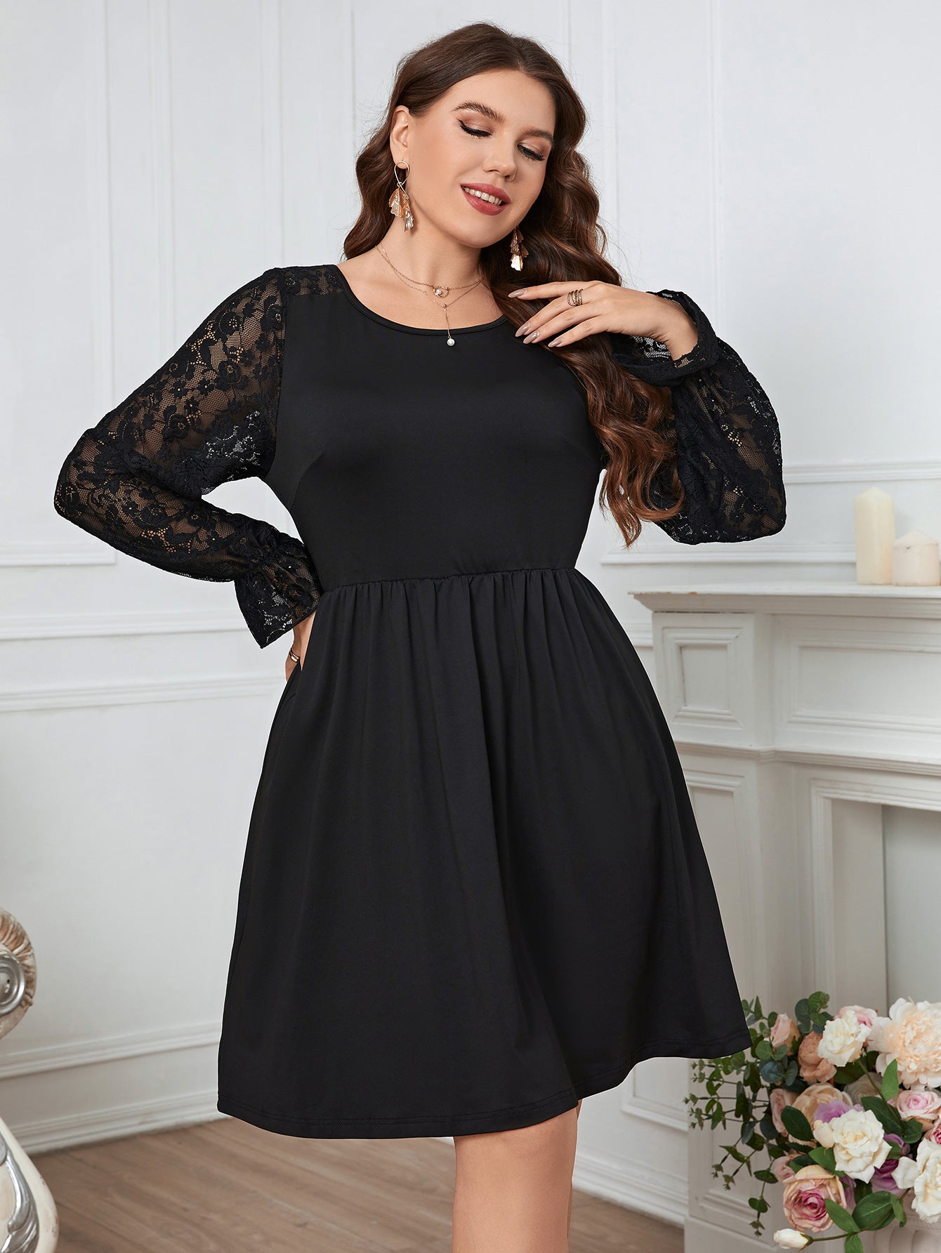 Plus Size Dress Sexy Long Sleeve Autumn Women Clothes