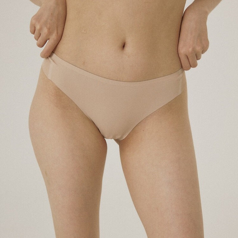 Seamless T Back Ladies Low Waist T Shaped Panties Comfortable High Elastic Brocade Brazilian Underwear Panties Thong