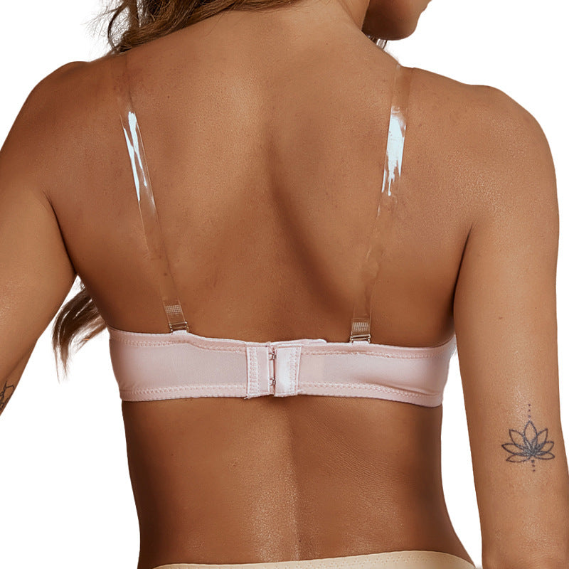 Wireless Bra Shoulder Strap Replaceable Two Rows Three Buckles Underwear Push up Small Size Use