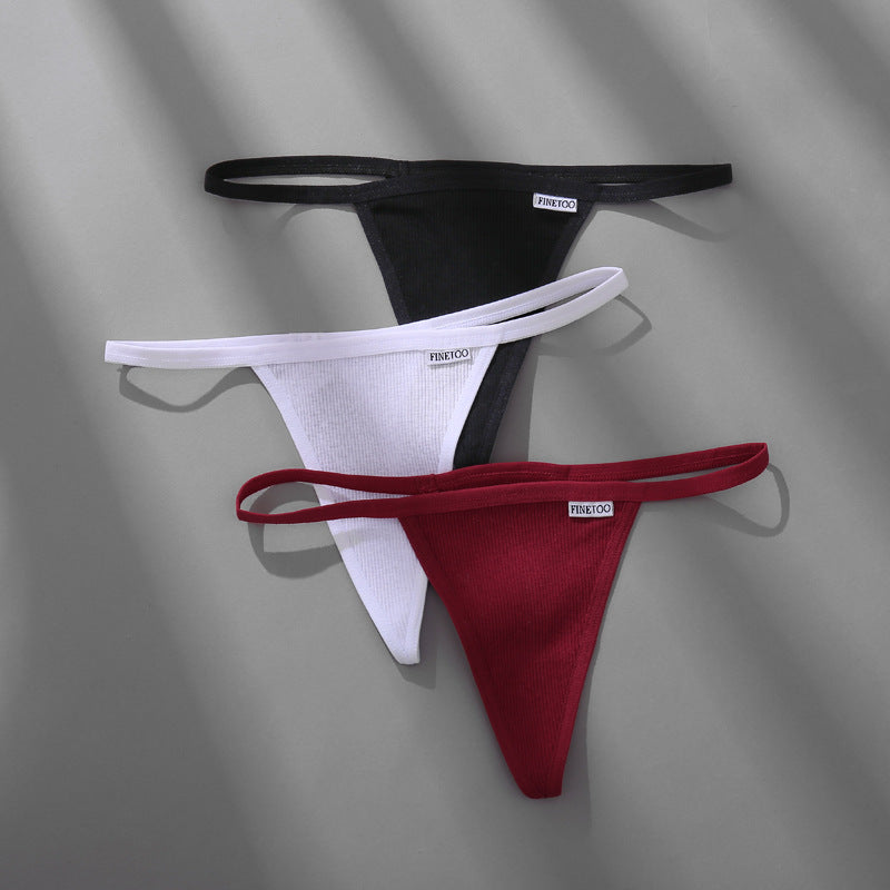 Women T-Back Low Waist Seamless Sexy Threaded Cotton Underwear Women Briefs