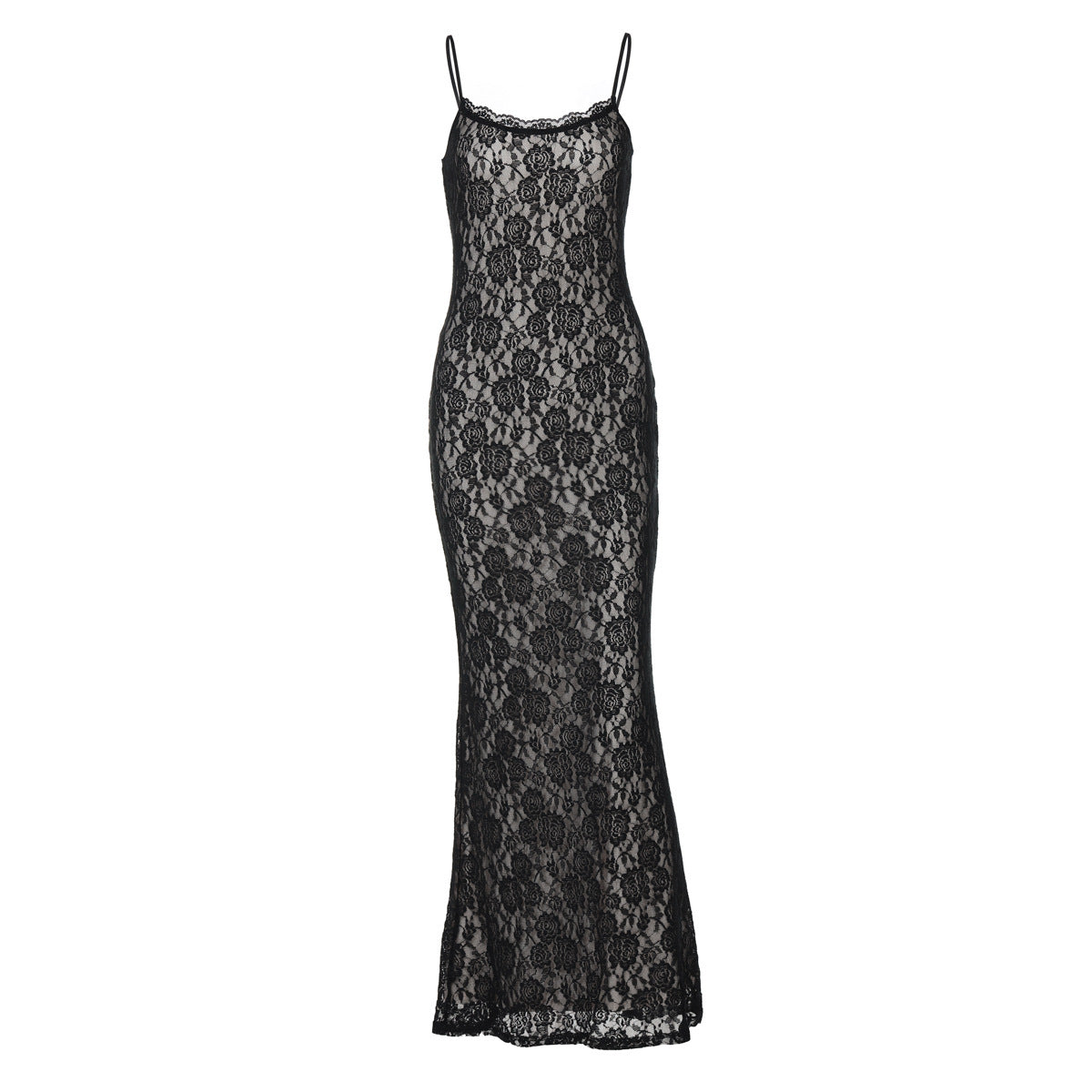 Summer Women Clothing Sexy Lace Stitching Maxi Dress Slim Strap Dress Women