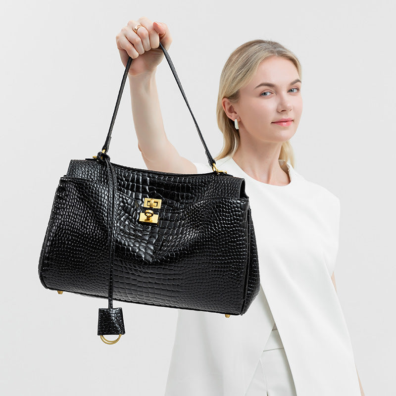 Bag for Women Rodeo Bag Large Capacity Office Tote B Same Alligator Print Handbag