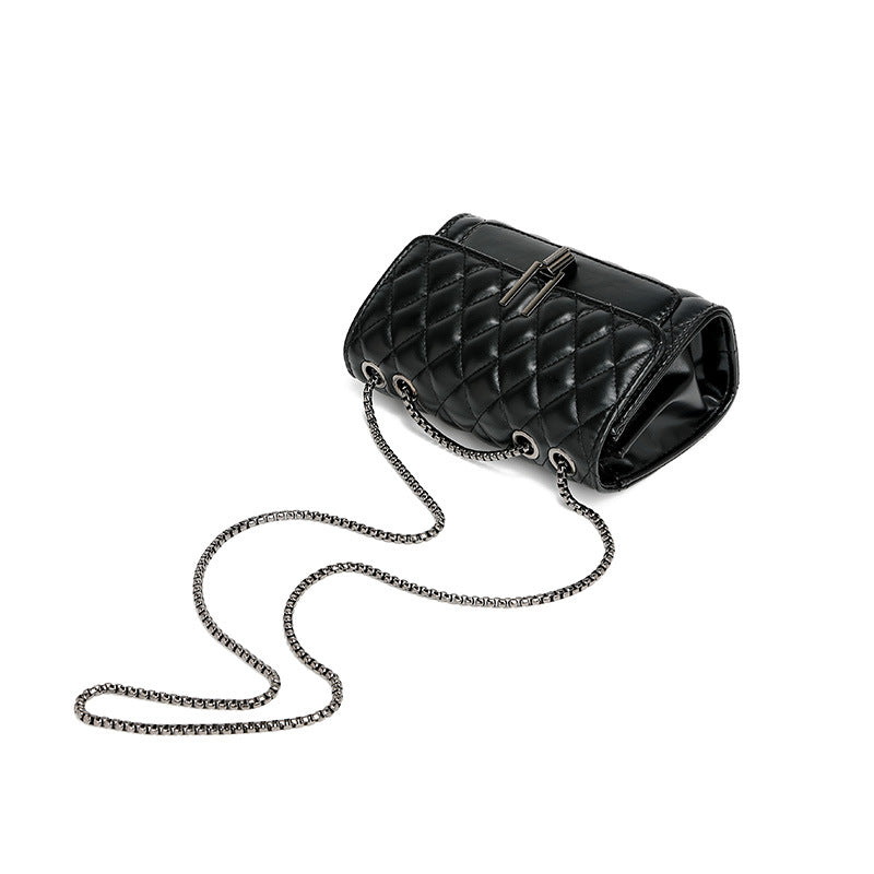 Rhombus Embroidery Line Small Square Bag Women Summer All Match Shoulder Bag Convenient Large Capacity Crossbody Chain Bag