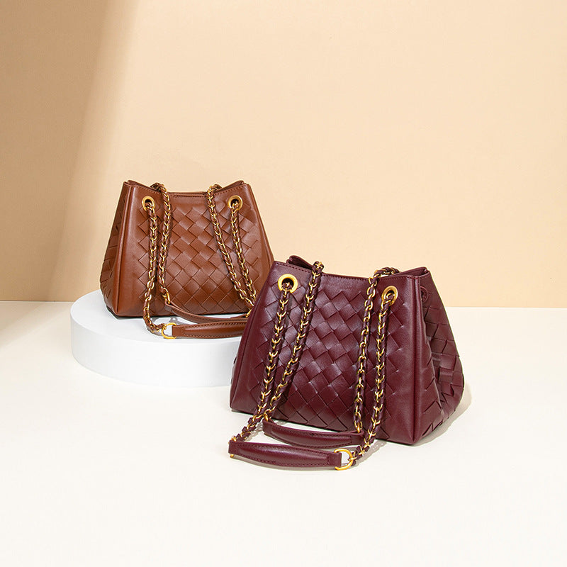 Women Hand Woven Bag Parachute Chain Bag Woven Portable Vegetable Basket Shoulder Bag