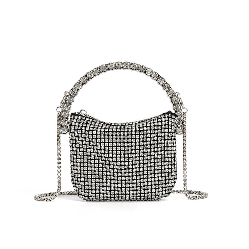 Soft Diamond Handbag the Dinner Party Small Square Bag Ladies Chain Cross Body Bag