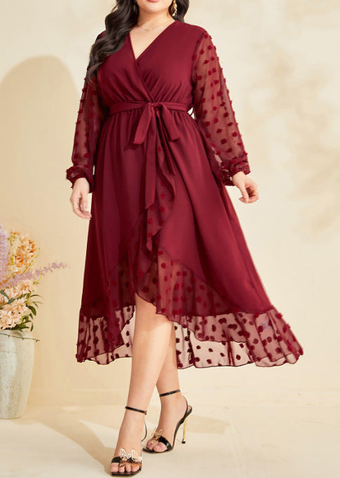 Plus Size Printed Pullover Office Maxi Dress Middle East Plus Size Women Dress Women