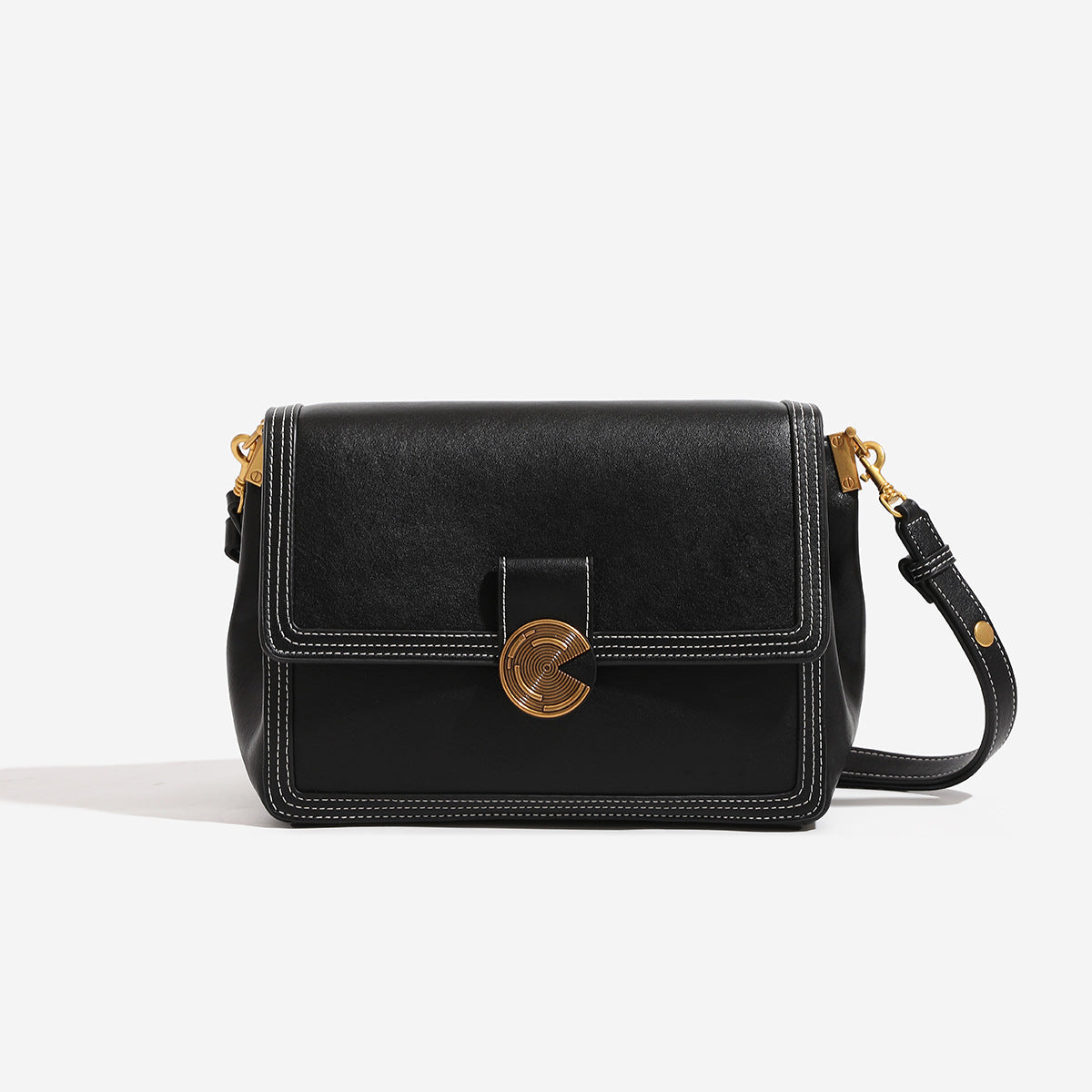 Niche High Sense Retro Small Square Bag Women Autumn Winter Soft Leather Shoulder Bag Office Crossbody Bag