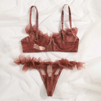 Sexy Underwear High Grade Pure Bow Seduction Net Suspender Underwear Three Point Sexy Lingerie Set