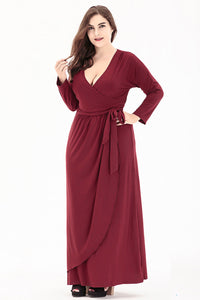 Plus Size Women Clothing Autumn Winter Long Sleeved Knitted Dress