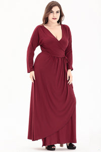 Plus Size Women Clothing Autumn Winter Long Sleeved Knitted Dress