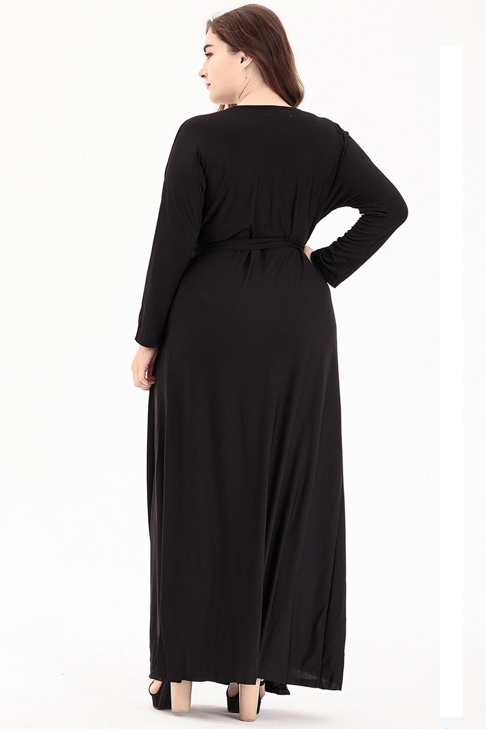 Plus Size Women Clothing Autumn Winter Long Sleeved Knitted Dress