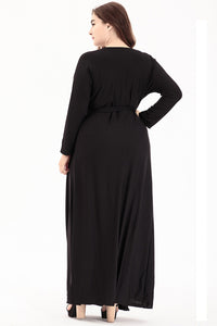 Plus Size Women Clothing Autumn Winter Long Sleeved Knitted Dress