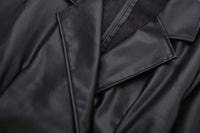 Winter Women Faux Leather Blazer Dress Women