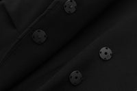 Autumn Women Black Double Breasted Dress Vest