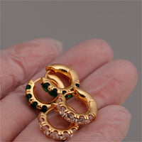 Ear Ring Trendy 18K Gold Plated Gold Inlaid Emerald Earrings Women Elegant Earrings Ear Ring Accessories