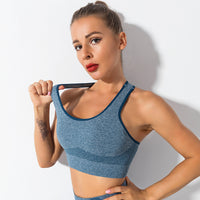 Running Shockproof Sports Bra Seamless Yoga Clothes Training Criss Cross Beauty Back Workout Exercise Underwear