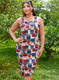 New Plus Size Women Lace Strap Fragmented Flower Dress Summer Versatility Slimming