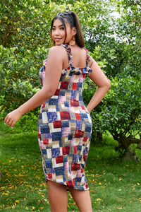 New Plus Size Women Lace Strap Fragmented Flower Dress Summer Versatility Slimming