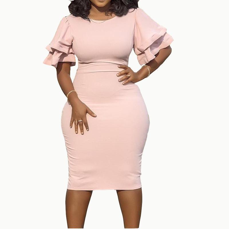 Plus Size Popular Office Slim Fit Patchwork One Step Dress
