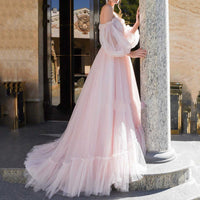 Summer Women Clothing Tube Top Dress Mesh Sexy Large Swing Wedding Evening Dress
