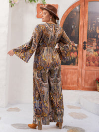 Plus Size Women Fall Bohemian Jumpsuit