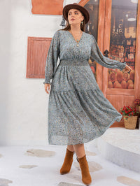 Plus Size Women Dress Bohemian Casual Loose Maxi Dress