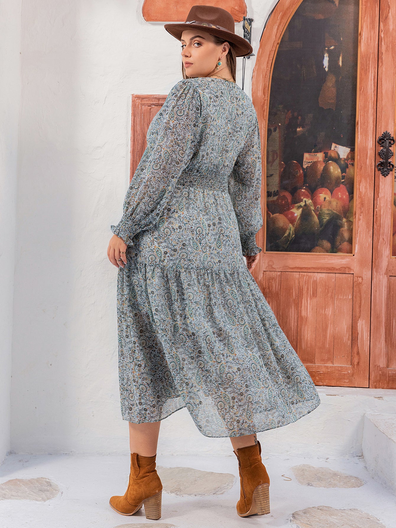 Plus Size Women Dress Bohemian Casual Loose Maxi Dress