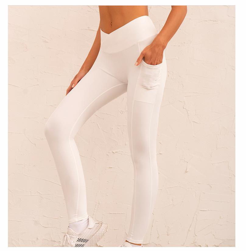 Yoga Clothes Women High Waist Yoga Pants Tights Double Pocket Running Sports Women Training Workout Clothes