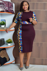 Plus Size Women Clothing Round Neck Sleeves Dress