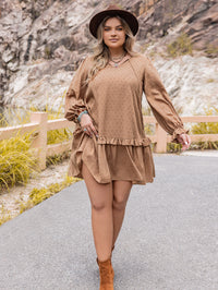 Women Clothing Autumn Winter Long Sleeves Hang Rope Decorative Dress