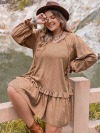 Women Clothing Autumn Winter Long Sleeves Hang Rope Decorative Dress