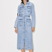 Women Clothing French Slim Pocket Denim