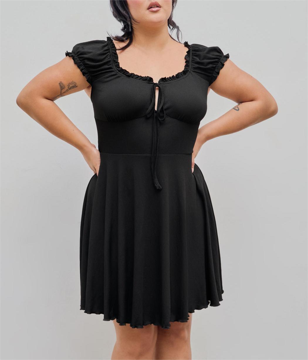 plus Size Women Clothing Shein Popular Waist Slimming Cover Sleeve A line Dress Short Dress