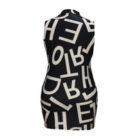 Plus Size Women Clothing Spring Summer Fashionable Light Mature Casual Letter Graphic Printing Asymmetric Hip Dress