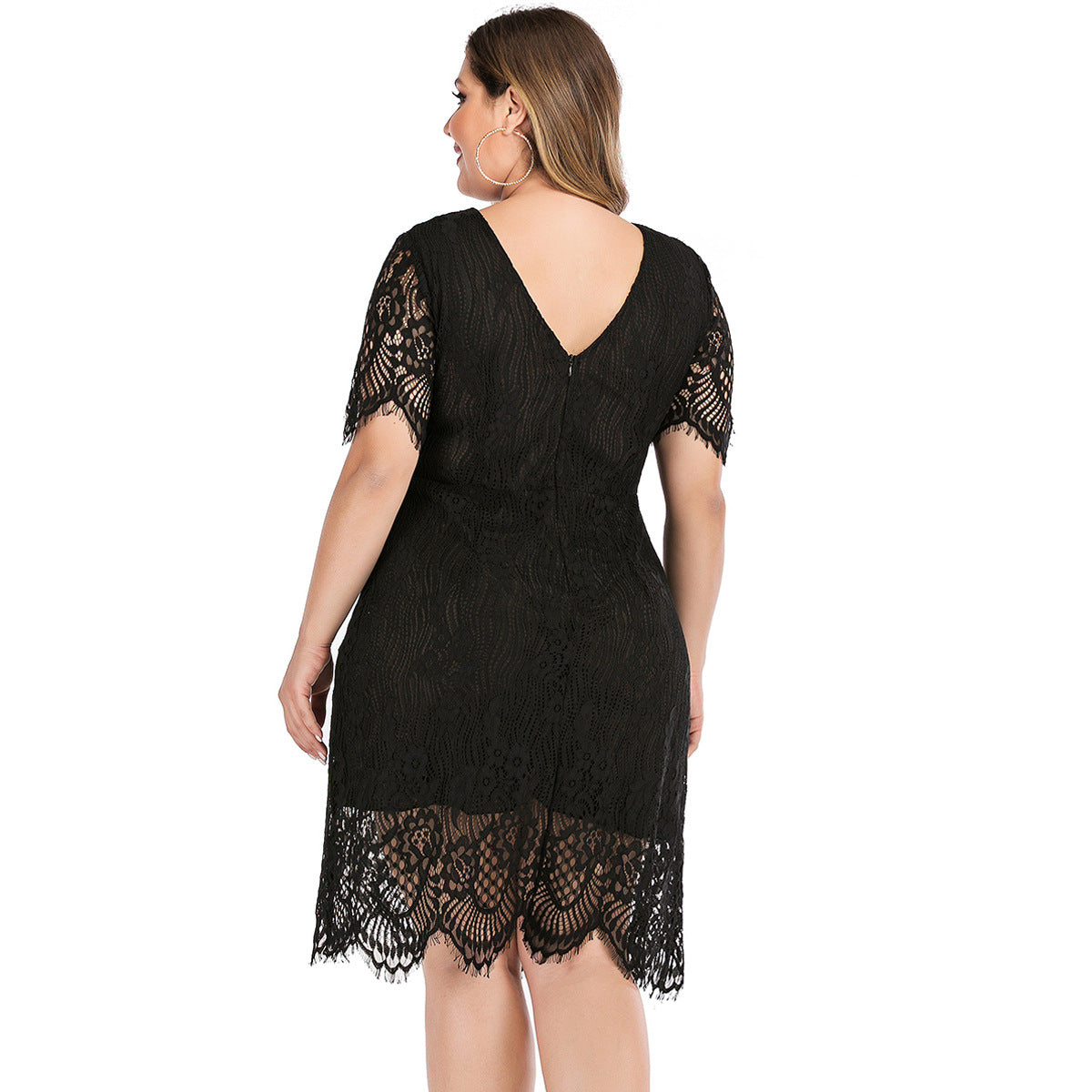 Plus Size Ladies Lace Dress