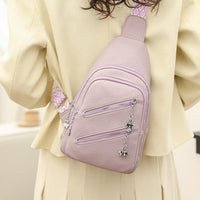 Women Chest Bag Trendy Shoulder Messenger Bag Soft Leather Colorful Shoulder Strap Ladies Solid Color Messenger Bags Chest Bag