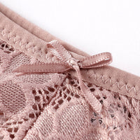 Women Underwear Hollow Out Cutout Breathable Low Waist Sexy Lace Purified Cotton Crotch Women Briefs