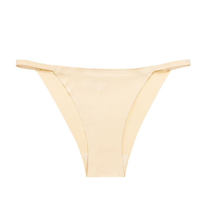 Low Waist Sexy Girls Ice Silk Seamless Panties Half Sheath Sexy Strip Waist Student Briefs Women