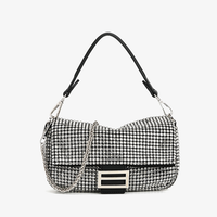 Diamond Embedded High Grade Shoulder Messenger Bag Fashionable Dinner Bag Niche Full Diamond Portable Underarm Bag Women