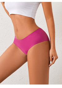 Women Seamless Panties Cotton Breathable Hip Lifting One Piece Ice Silk Mid Rise Briefs